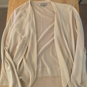 Never worn cashmere and silk open front sweater.